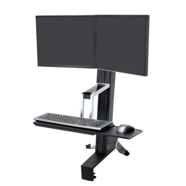 Ergotron - WorkFit-S Dual Monitor Sit-Stand Workstation