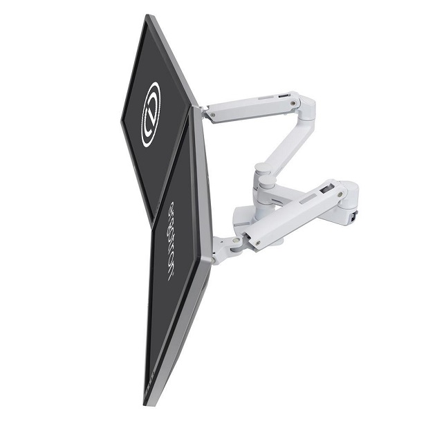 Ergotron - LX Dual Side-by-Side Arm - dwuramienny uchwyt biurkowy na dwa monitory (biały)