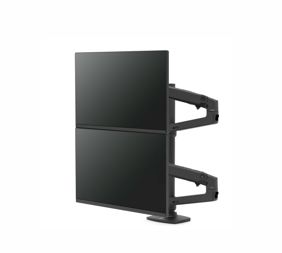 Ergotron – LX Dual Stacking Arm – uchwyt biurkowy na dwa monitory z wysokim punktem montażowym (czarny)