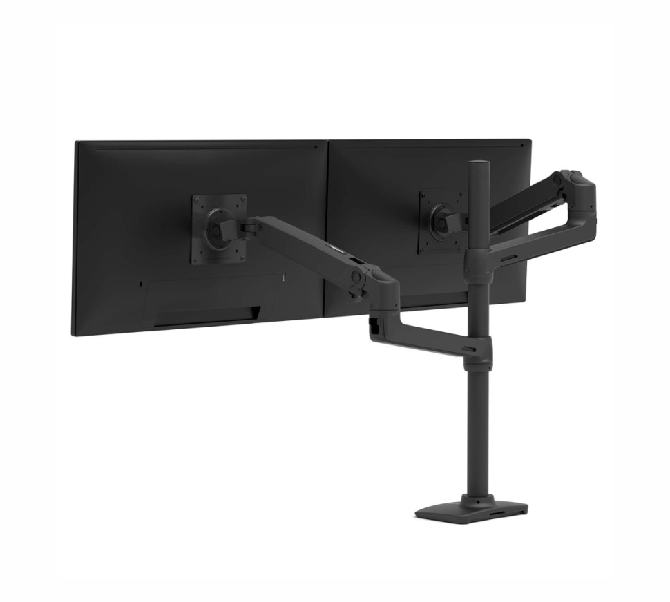 Ergotron - LX Dual Stacking Arm - uchwyt biurkowy na dwa monitory z wysokim punktem montażowym (czarny)