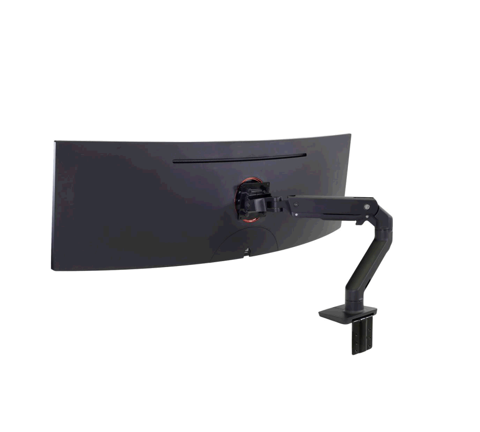 Ergotron HX z przegubem HD w kolorze czarnym, mocowanie na biurko