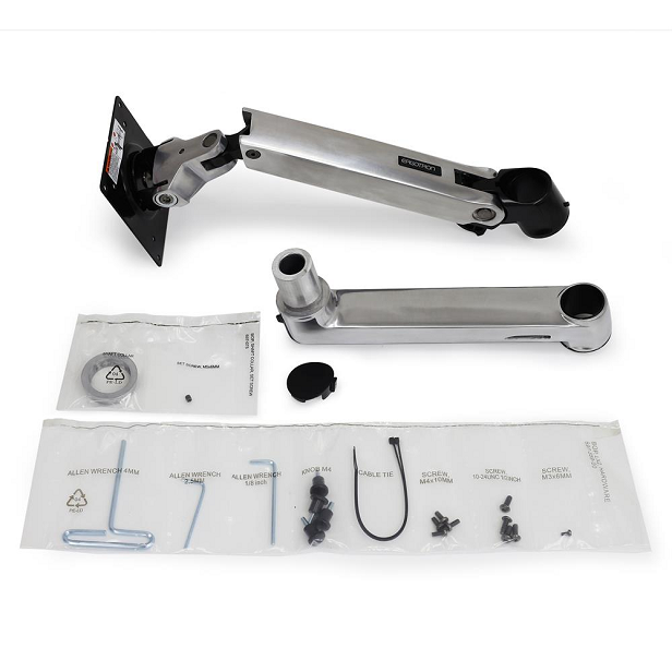 Ergotron - LX Extension and Collar Kit - dodatkowe ramię na trzeci monitor dla serii LX Dual Stacking Arm z wysokim punktem montażowym (polerowane aluminium)