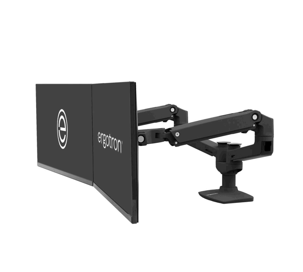 Ergotron - LX Dual Side-by-Side Arm - dwuramienny uchwyt biurkowy na dwa monitory (czarny)
