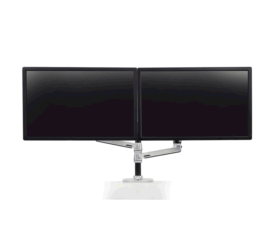 Ergotron – LX Dual Stacking Arm – uchwyt biurkowy na dwa monitory lub monitor i laptop (polerowane aluminium)