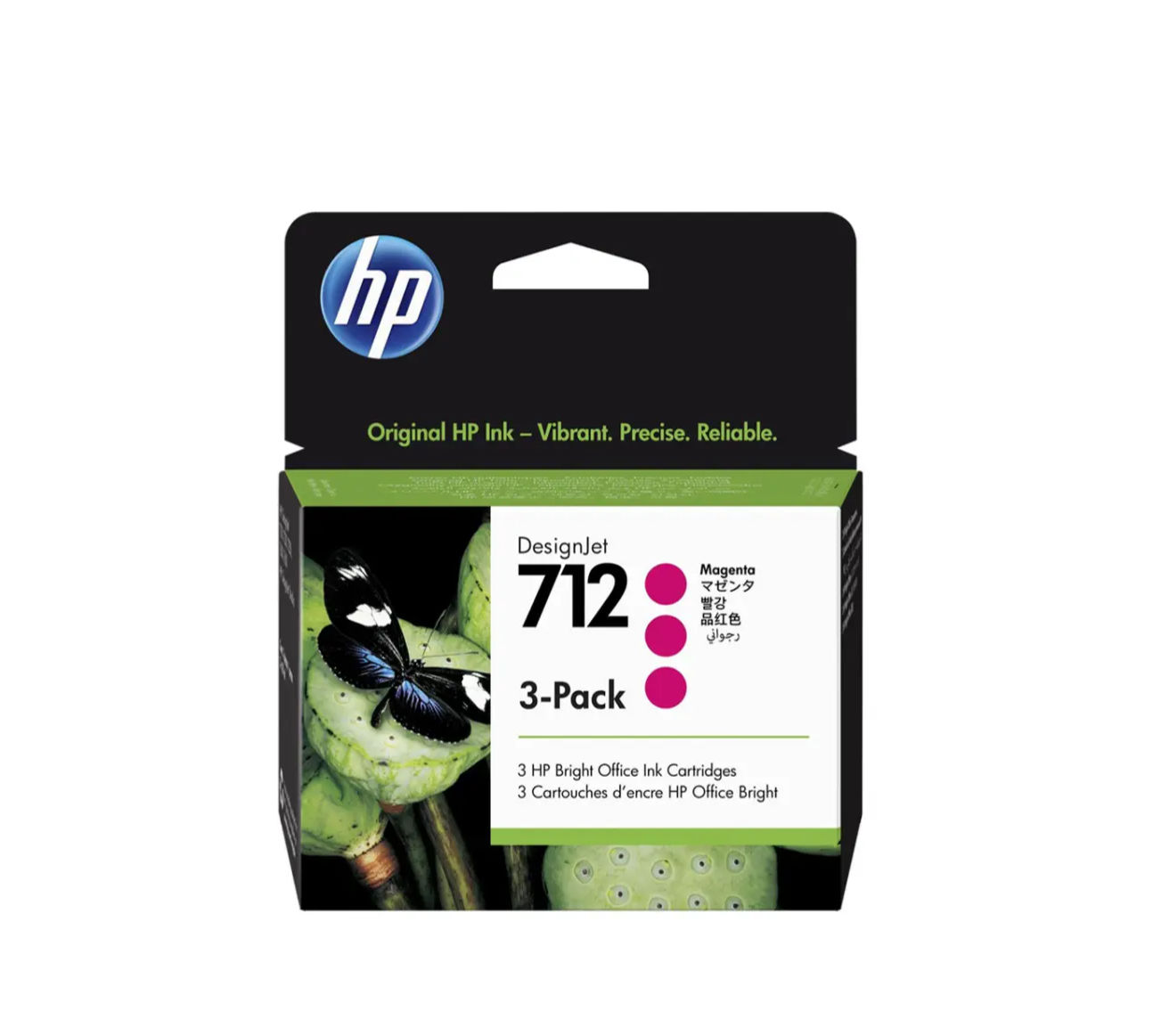 Zestaw wkładów HP 712 - purpurowy (magenta) 3x38 ml