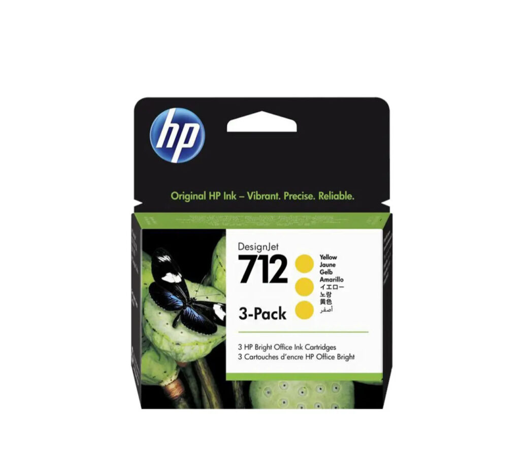 Zestaw wkładów HP 712 – żółty (yellow) 3×29 ml