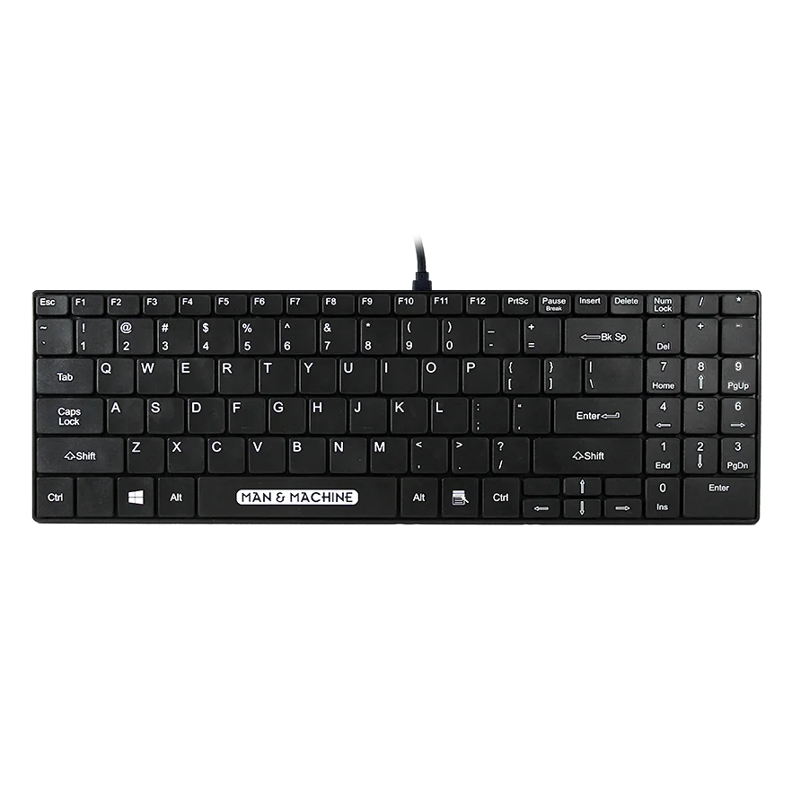 Man&Machine It's Cool Keyboard - medyczna, dezynfekowalna niskoprofilowa klawiatura (czarna)