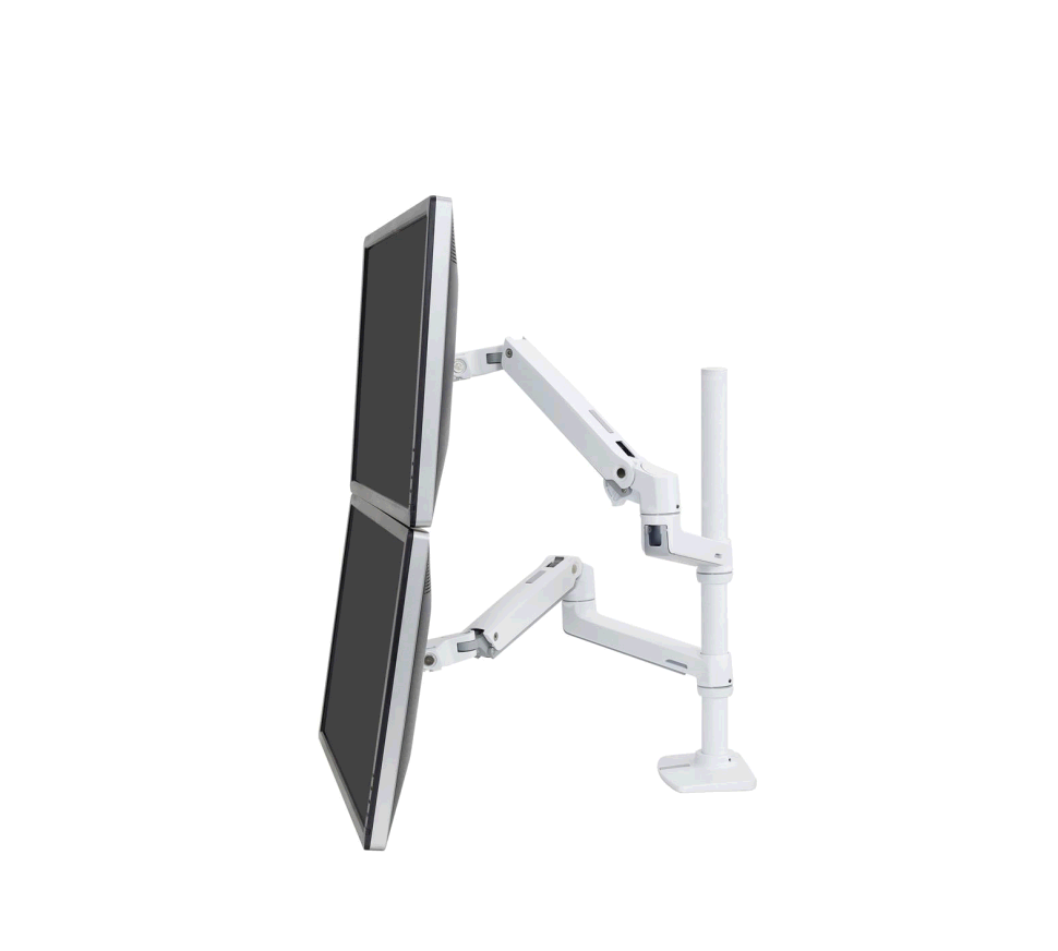 Ergotron - LX Dual Stacking Arm - uchwyt biurkowy na dwa monitory z wysokim punktem montażowym (biały)