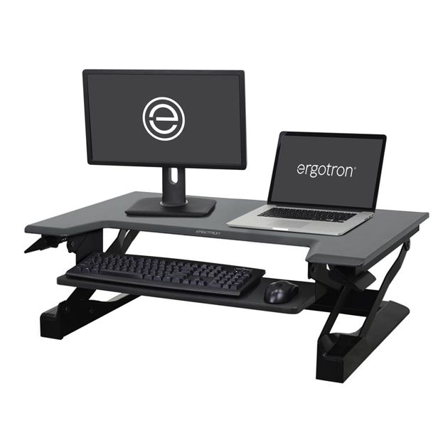 Ergotron - WorkFit-T Sit-Stand Desktop - nadstawka na biurko do pracy na stojąco (czarno-szara)
