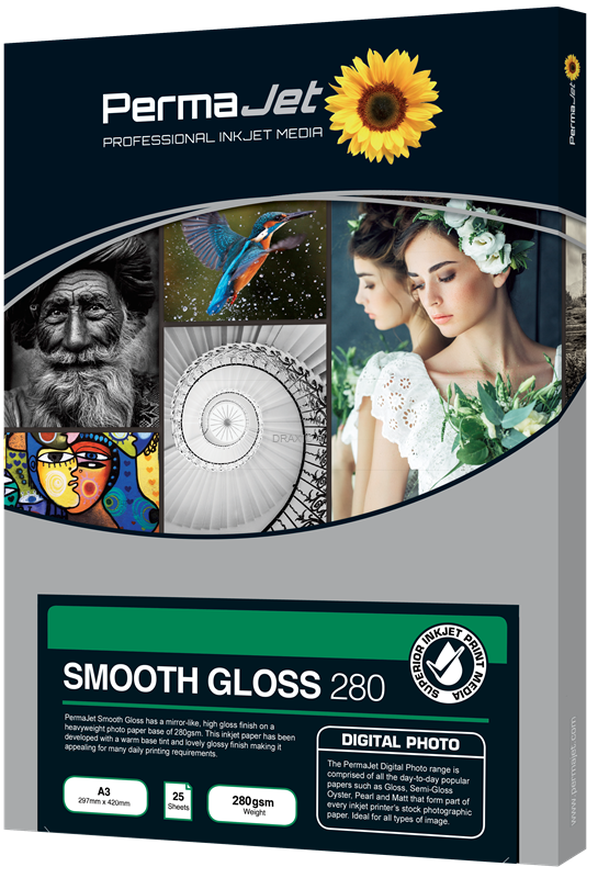 Rolka 44″ (111,8 cm na 30 m) papier fotograficzny PermaJet Smooth Gloss 280