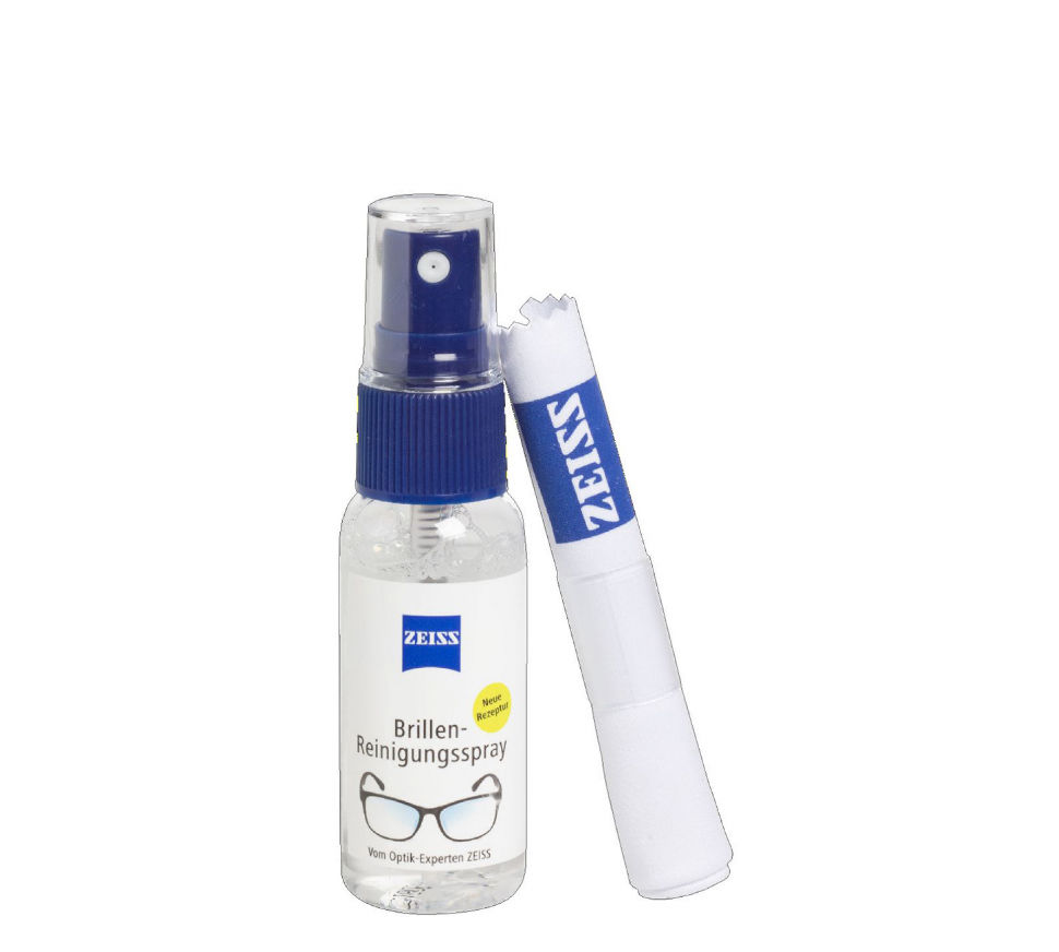 ZESTAW DO CZYSZCZENIA OKULARÓW I WYŚWIETLACZY ZEISS, ŚCIERECZKA Z MIKROFIBRY + SPRAY CZYSZCZĄCY