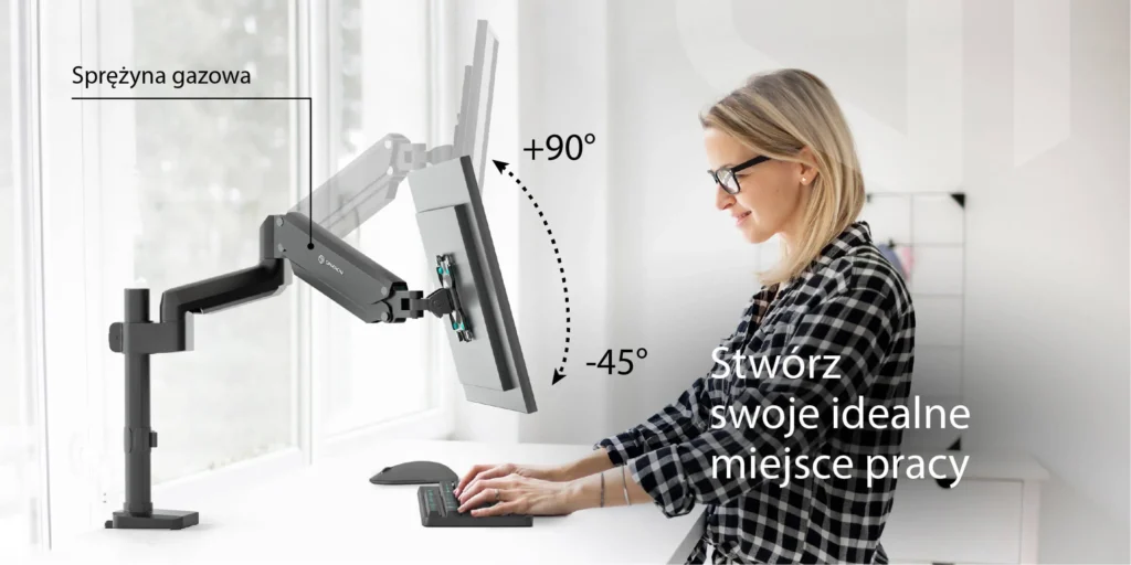 Onkron – Uchwyt biurkowy do monitora 13″-34″, czarny G75