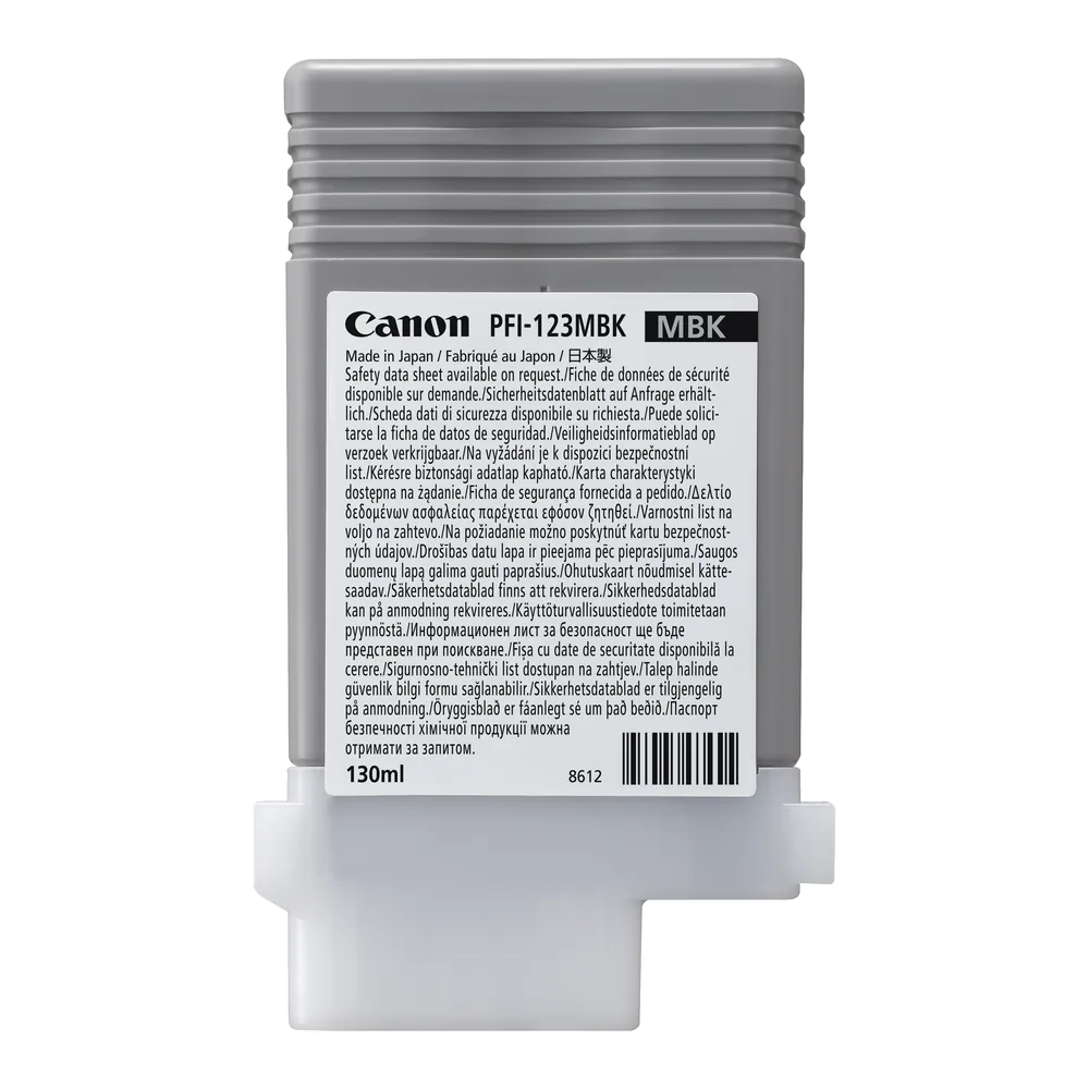 Tusz Canon PFI-123MBK Matte Black 130 ml (CF7478C001AA) – czarny matowy – oryginalne opakowanie atramentu do plotera Canon imagePROGRAF TM-510, TM-515, TM-510M, TM-610, TM-615, TM-610M