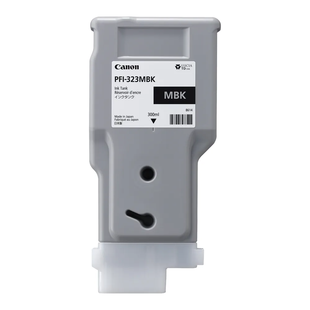 Tusz Canon PFI-323MBK Matte Black 300 ml (CF7480C001AA) – czarny matowy – oryginalne opakowanie atramentu do plotera Canon imagePROGRAF TM-510, TM-515, TM-510M, TM-610, TM-615, TM-610M