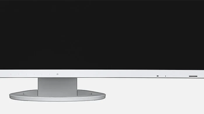EIZO EV2360 — Przednia część obudowy i podstawa w wersji białej.