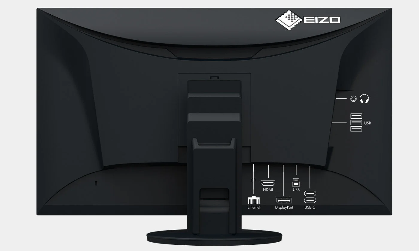 EIZO EV2480 — Złącza sygnałowe oraz porty USB i audio monitora EV2480.