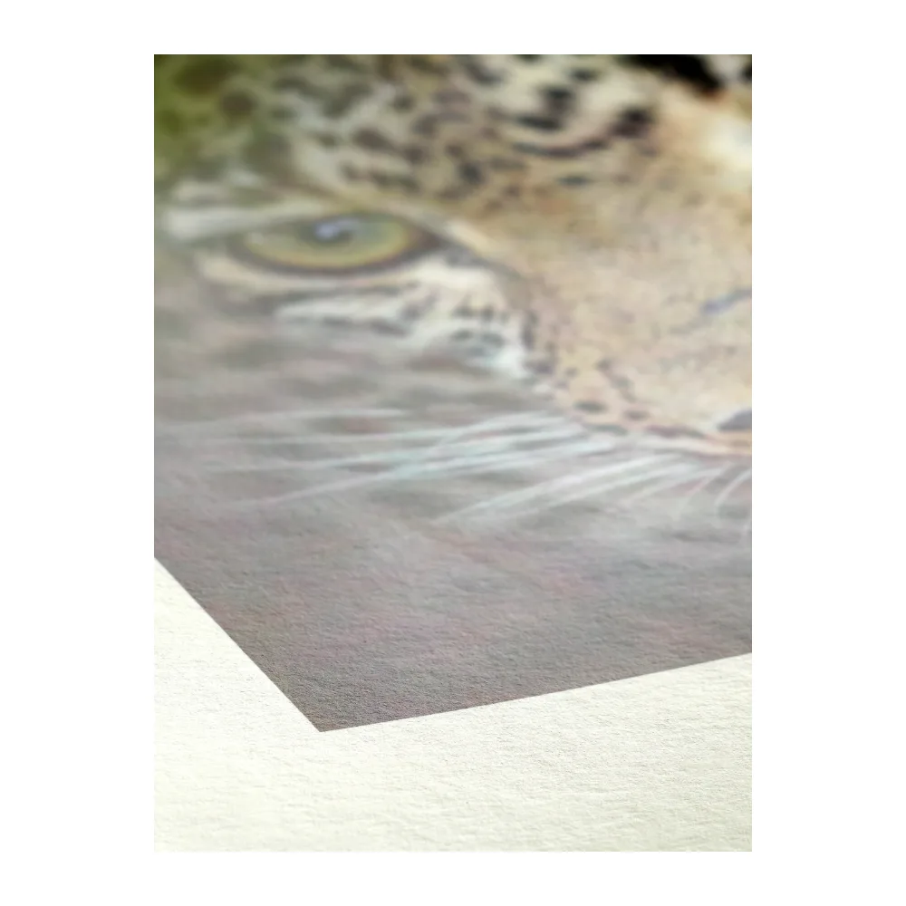 Zbliżenie powierzchni papieru Hahnemühle Bamboo 290 g/m² z wydrukiem