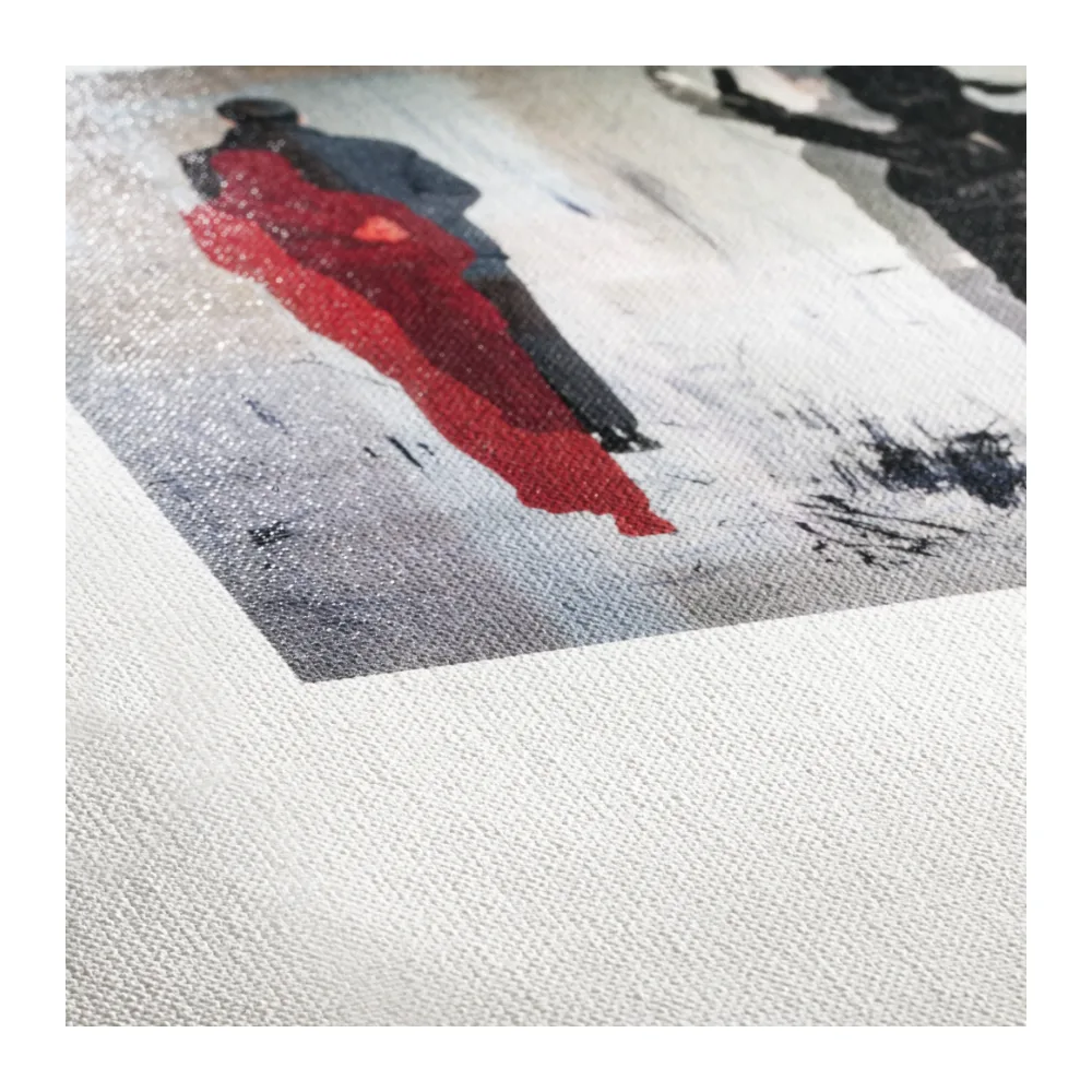 Zbliżenie faktury płótna Hahnemühle Goya Canvas 340 g/m² z wydrukiem