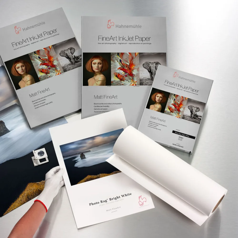 Rolka i wydruki na papierze Hahnemühle Photo Rag Bright White 310 g/m²