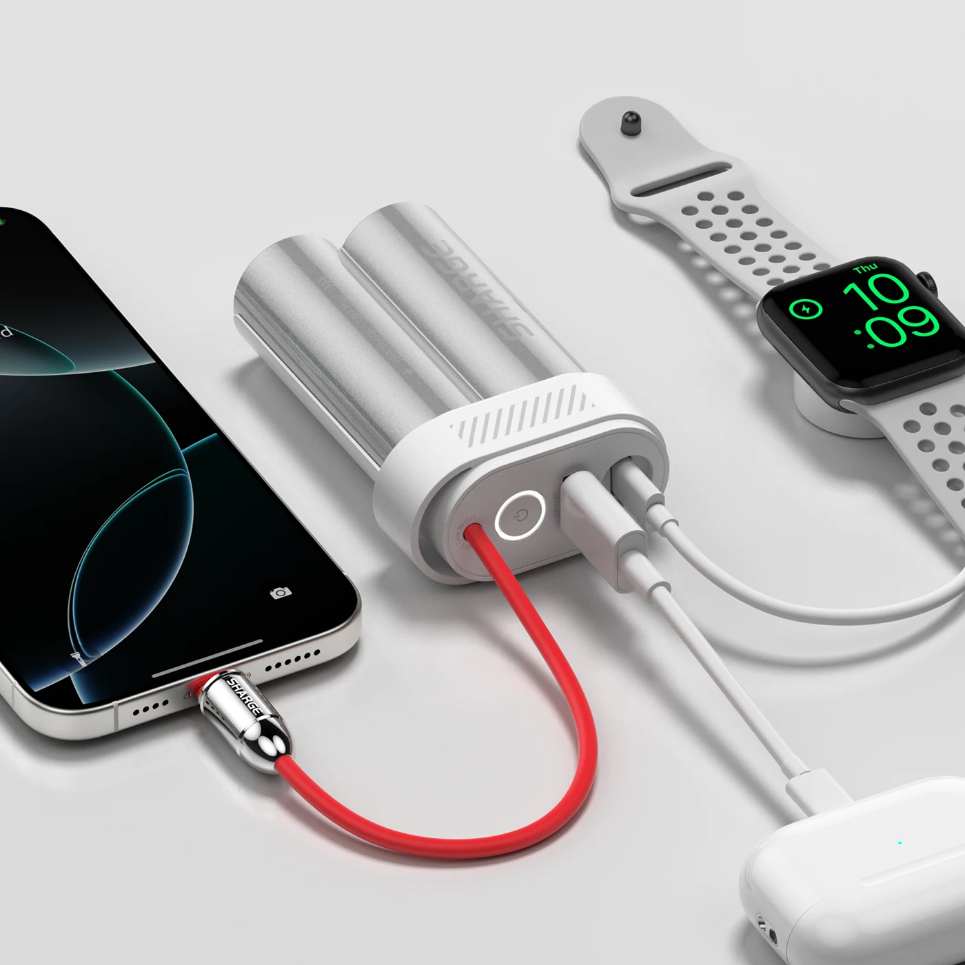 SHARGE Pouch Mini — ładowanie trzech urządzeń jednocześnie